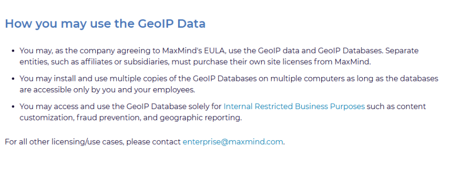 MaxMind License Key and Access